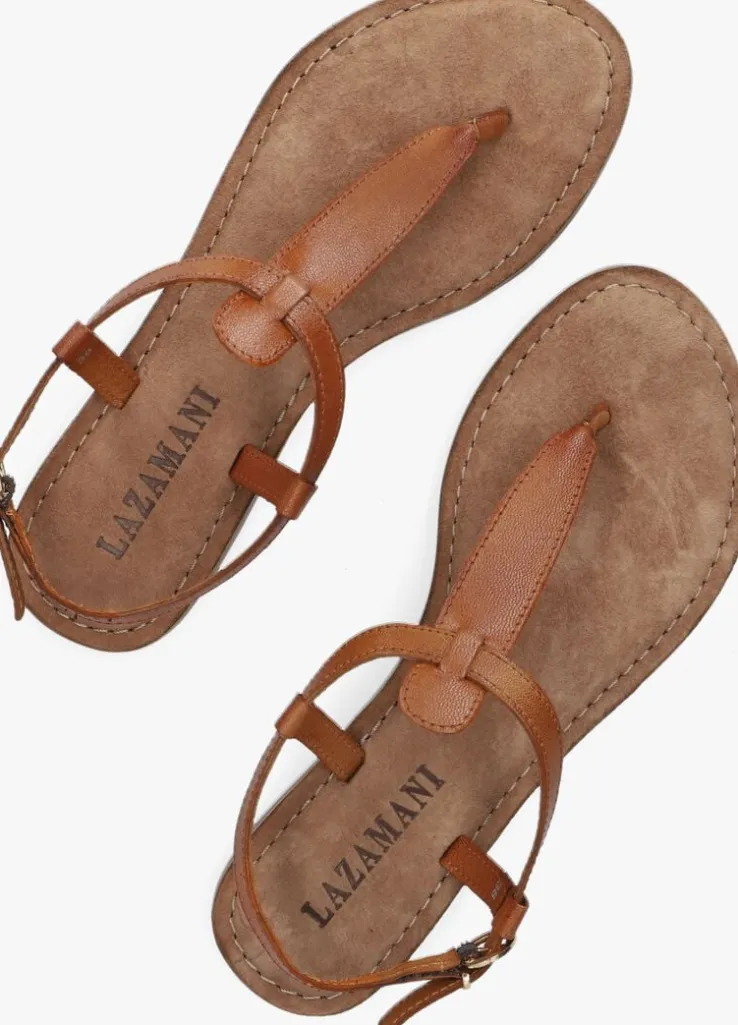cognac lazamani platte sandalen 75.618