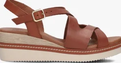 cognac lina locchi sandalen met hak 5547