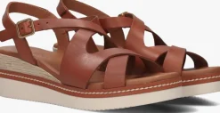 cognac lina locchi sandalen met hak 5547
