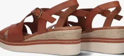 cognac lina locchi sandalen met hak 5547