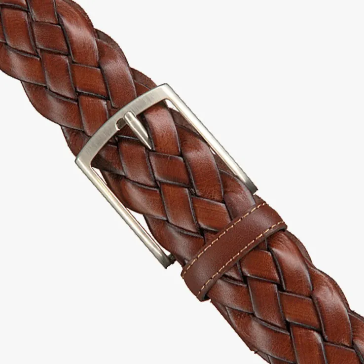 cognac mazzeltov riem treccia pelle