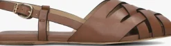 cognac michael kors platte sandalen irene sling flat
