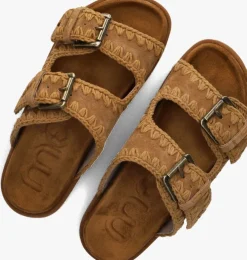 cognac mou slippers low bio sandal 2buckles monoch