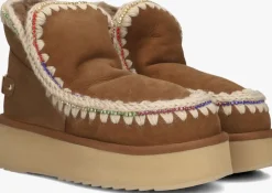 cognac mou vachtlaarzen eskimo 18 platform rhinestones