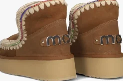 cognac mou vachtlaarzen eskimo 18 platform rhinestones