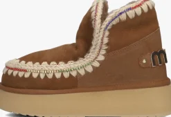 cognac mou vachtlaarzen eskimo 18 platform rhinestones