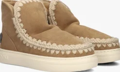 cognac mou vachtlaarzen eskimo sneaker bold glitter logo
