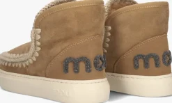 cognac mou vachtlaarzen eskimo sneaker bold glitter logo
