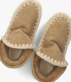 cognac mou vachtlaarzen eskimo sneaker bold glitter logo