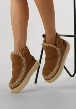 cognac mou vachtlaarzen eskimo sneaker bold glitter logo