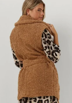 cognac notre-v gilet belted teddy gilet