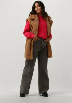 cognac notre-v gilet belted teddy gilet