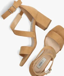 cognac notre-v sandalen met hak 16036