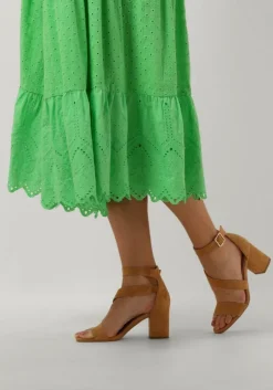 cognac notre-v sandalen met hak 16036