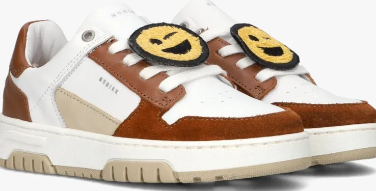 cognac nubikk lage sneakers basket court jr