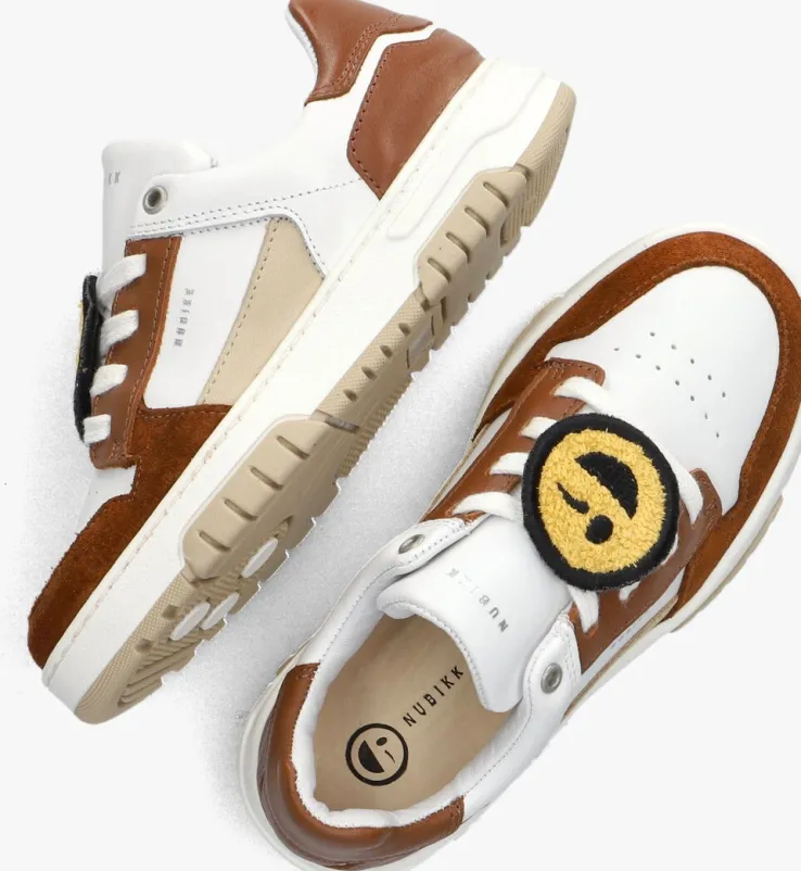 cognac nubikk lage sneakers basket court jr