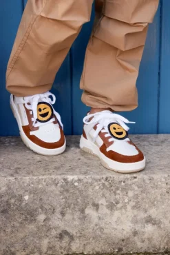 cognac nubikk lage sneakers basket court jr