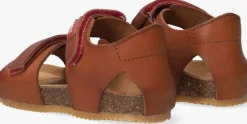 cognac red-rag platte sandalen 19145