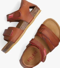 cognac red-rag platte sandalen 19145