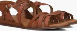 cognac red-rag sandalen 79542 tiny wedge