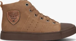 cognac shoesme hoge sneakers sh23w036