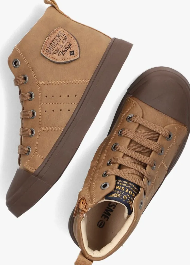cognac shoesme hoge sneakers sh23w036