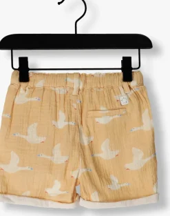 cognac sproet & sprout korte broek muslin shorts goose print