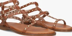 cognac stefano lauran platte sandalen 24202