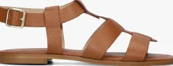 cognac stefano lauran platte sandalen 24200