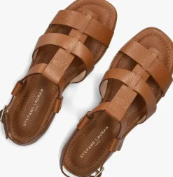 cognac stefano lauran platte sandalen 24200
