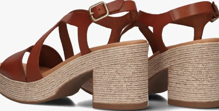 cognac stefano lauran sandalen met hak 2505