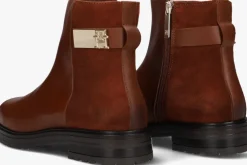cognac tommy hilfiger enkelboots th logo chelsea