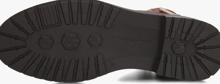 cognac tommy hilfiger enkelboots th logo chelsea