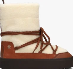 cognac tommy hilfiger snowboots lace-up snowboot
