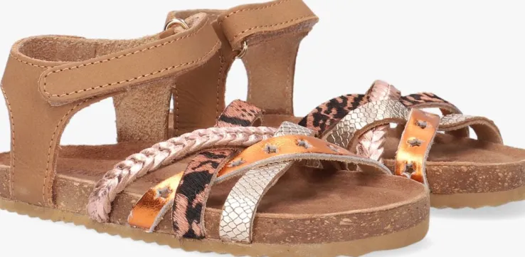 cognac ton & ton platte sandalen pl_omo08