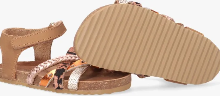 cognac ton & ton platte sandalen pl_omo08