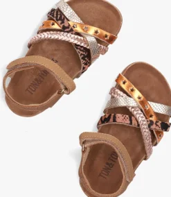 cognac ton & ton platte sandalen pl_omo08