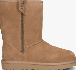 cognac ugg vachtlaarzen classic short bailey laars met zip