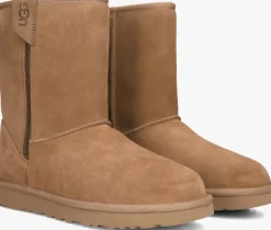 cognac ugg vachtlaarzen classic short bailey laars met zip