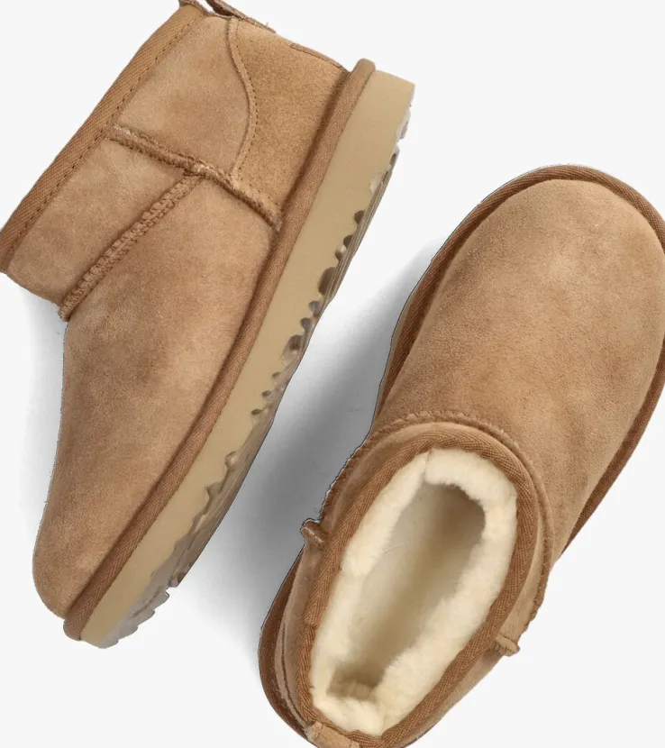 cognac ugg vachtlaarzen classic ultra mini kids