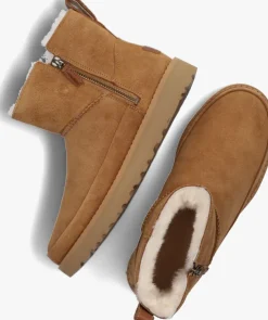 cognac ugg vachtlaarzen w classic zip mini