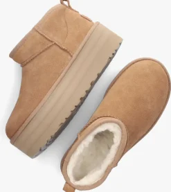 cognac ugg vachtlaarzen w classic ultra mini platform
