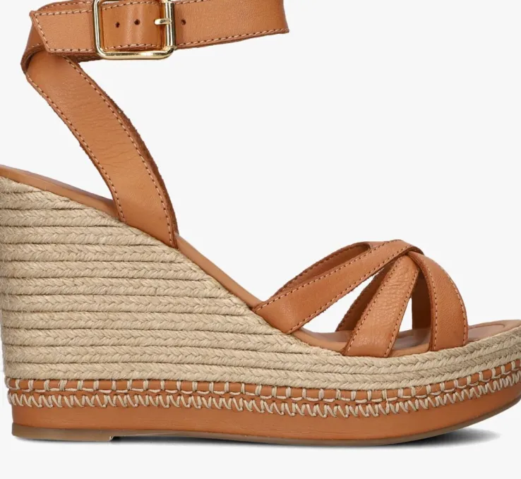 cognac unisa sandalen met hak munjal