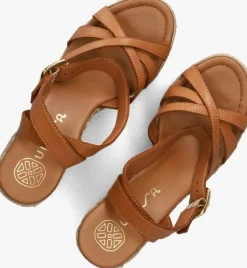 cognac unisa sandalen met hak munjal