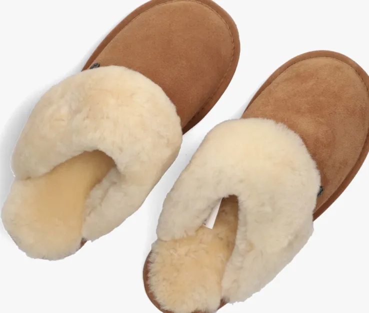 cognac warmbat pantoffels flurry