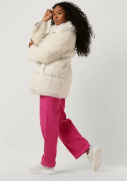 creme beaumont faux fur jas soft fur mix jacket