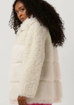 creme beaumont faux fur jas soft fur mix jacket