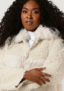 creme beaumont faux fur jas soft fur mix jacket