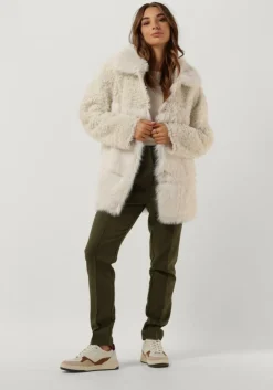 creme beaumont faux fur jas soft fur mix jacket