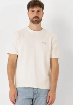 creme calvin klein t-shirt calvin klein label tee